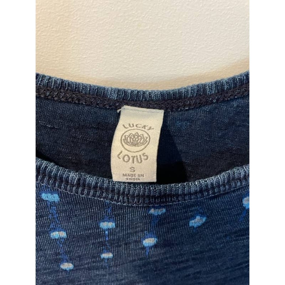 Lucky Lotus Romper 100% Cotton Indigo Blue - Picture 7 of 8